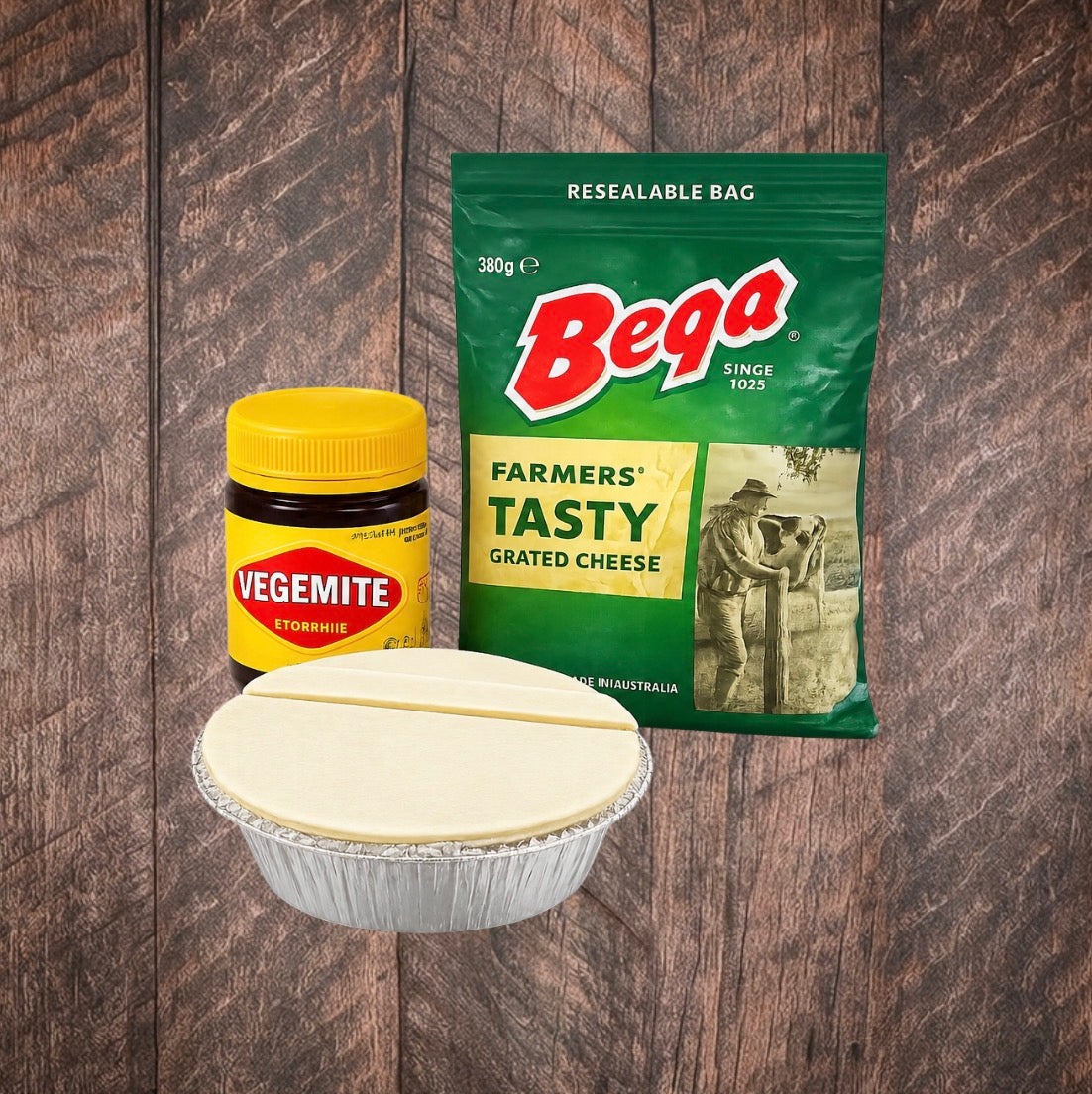 Vegemite and cheese chunky beef pie