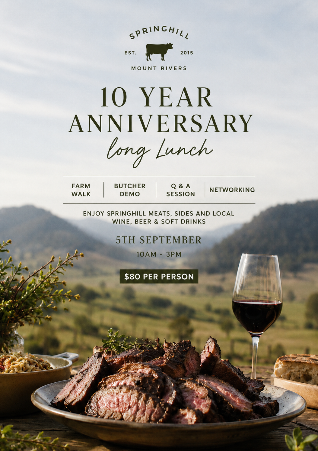 Springhill’s 10 Year Anniversary Long Lunch Ticket
